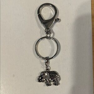 Silver Elephant Keychain